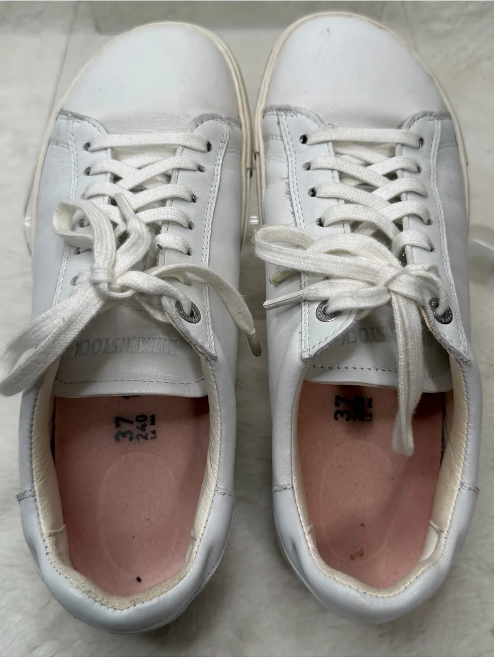Birkenstock Bend Low Women's Size 6 White Leather Minimalist Sneaker Shoes